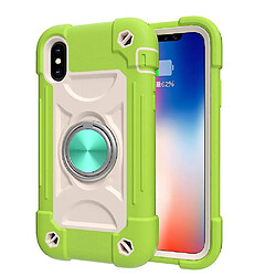 Universal Associable YH pour l'iPhone X / XS / 5.8 Shell de téléphone mobile, coque de support de rotation de couleur de contraste, couvercle de protection tout compris tout compris (vert clair)