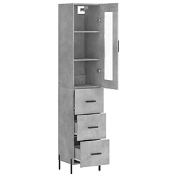 Avis vidaXL Buffet haut Gris béton 34,5x34x180 cm Bois d'ingénierie