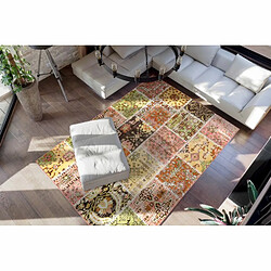 Paris Prix Tapis Patchwork à Poils Courts Ariya Multicolore 80 x 150 cm