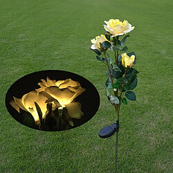 Wewoo Solaire LED artificielle rose lanterne jardin décoration lampe de pelouse jaune