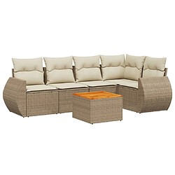 Maison Chic Salon de jardin avec coussins 6 pcs | Ensemble de Table et chaises | Mobilier d'Extérieur beige résine tressée -GKD29482