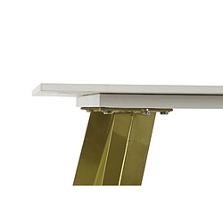 Avis Pegane Table d'appoint en céramique et métal coloris blanc doré - longueur 60 x profondeur 60 x hauteur 48 cm