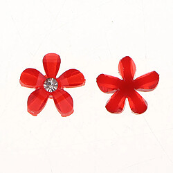 Avis 20 fleurs flatback bouton embellissements strass pour mariage rouge