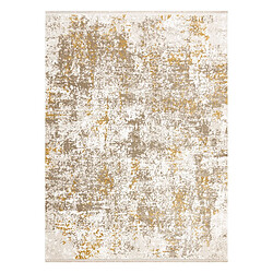 Avis RUGSX Tapis moderne DUKE 51546 beige or - Vintage, structuré, très doux, franges 160x220 cm