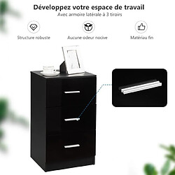 Avis Helloshop26 Table de chevet meuble de rangement avec 3 tiroirs caisson de bureau noir 20_0005992