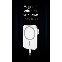 Universal Chargeur magnétique sans fil 15W pour 12 Pro max 12 mini évents d'air de recharge rapide Aimant capable d'absorber le téléphone Porte-voiture | Chargeur sans fil (blanc)