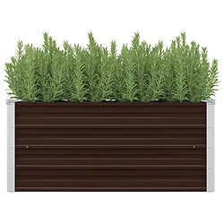 vidaXL Lit surélevé de jardin Marron 100x40x45 cm Acier galvanisé