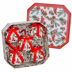 BigBuy Christmas Boules de Noël Multicouleur Papier Polyfoam 7,5 x 7,5 x 7,5 cm (5 Unités)