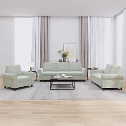 Maison Chic Ensemble de canapés 3 pcs avec coussins, Canapé droit Sofa pour Salon Gris clair Velours -GKD964263