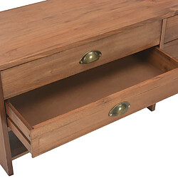 Helloshop26 Meuble télé buffet tv télévision design pratique avec 4 tiroirs 120 cm bois massif de sapin 2502101 pas cher