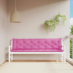 vidaXL Coussins de banc de jardin lot de 2 rose 200x50x7 cm tissu