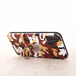 Wewoo Coque Orange pour iPhone X Camouflage Imprimer TPU + PC Étui de protection avec porte-anneau pas cher