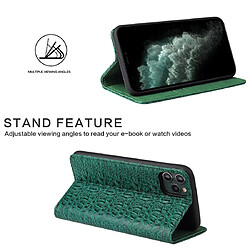 Avis Wewoo Coque Pour iPhone 11 Pro Crocodile Texture PC + TPU Housse en cuir à rabat horizontal avec support et fentes cartes et portefeuille vert