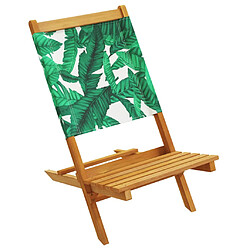 Avis vidaXL Chaises de jardin lot de 2 motif de feuilles acacia et tissu