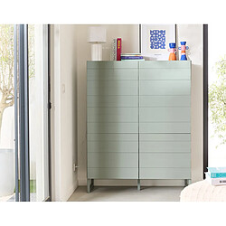 Bestmobilier Sofia - buffet haut - vert sauge mat - 140x110 cm