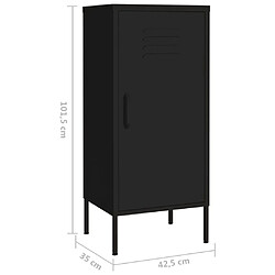 vidaXL Armoire de rangement Noir 42,5x35x101,5 cm Acier pas cher