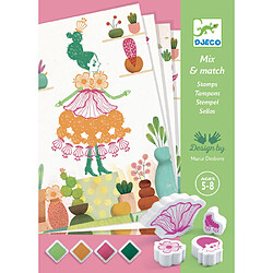 Djeco DJ08741 Tampons Mix and Match Flower Girls Stamp Set