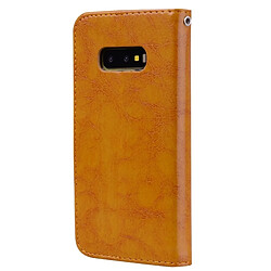 Wewoo étuis en cuir Coque Housse Etui à rabat horizontal de texture Business Style Oil pour Galaxy S10 E, avec support, logements pour cartes et portefeuille (Marron)