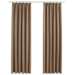 vidaXL Rideaux occultants avec crochets 2 pcs Taupe 140x175 cm