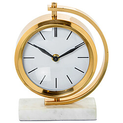 Horloge de table Alexandra House Living Blanc Doré Métal Marbre 20 x 16 x 5 cm