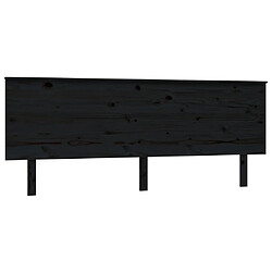 vidaXL Tête de lit Noir 204x6x82,5 cm Bois massif de pin