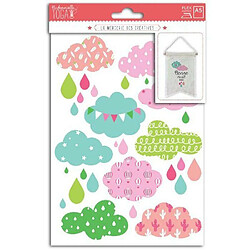 TOGA Textile thermocollant 15 x 21 cm - Nuages fille