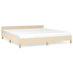 Maison Chic Lit adulte - Cadre Structure de lit avec tête de lit Contemporain Crème 160 x 200 cm Tissu -MN16817