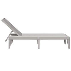 Maison Chic Chaise longue, Transat gris 186x60x29 cm PP pas cher