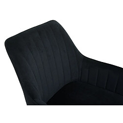 Decoshop26 Chaise de bureau pivotante assise en velours noir avec accoudoir base dorée 04_0006208 pas cher