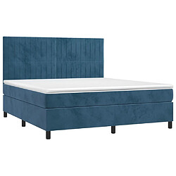 Avis Maison Chic Lit Adulte - Lit simple Lit à sommier tapissier et matelas moelleux - Meuble de Chambre - Bleu foncé 180x200cm Velours -MN96856