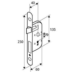 Serrure a encastrer a clé - YALE - Y75R-A40/B/SC - Axe 40 mm, coffre 135 mm - Certifié NF Niveau 2 - Blanc, Gâche et Clé inclus pas cher