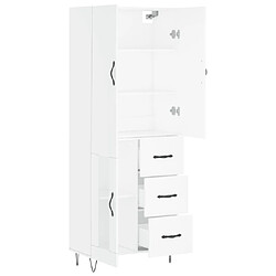 Avis vidaXL Buffet haut Blanc 69,5x34x180 cm Bois d'ingénierie