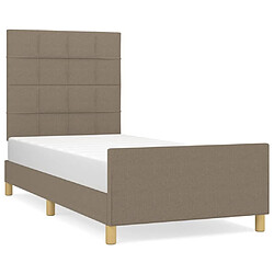 Maison Chic Lit adulte - Cadre Structure de lit avec tête de lit Contemporain Taupe 100x200 cm Tissu -MN28160