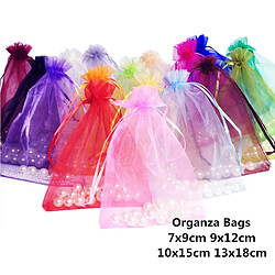 Wewoo Décorations de Fête 100 PCS Organza Gift Bags Emballage Bijoux Sac De Mariage Décoration De De MariageTaille 7x9cm D1 Noir