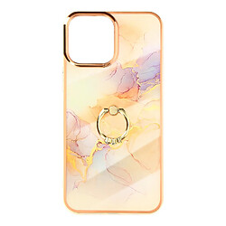 Avizar Coque iPhone 13 Pro Max Bi-matière avec Bague de maintien Motif marbre - rose