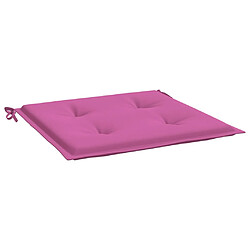 Avis vidaXL Coussins de chaise de jardin lot de 4 rose 50x50x3 cm tissu