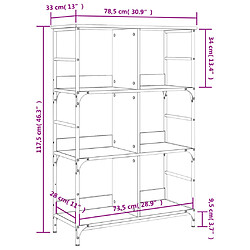 vidaXL Bibliothèque chêne sonoma 78,5x33x117,5 cm bois d'ingénierie pas cher