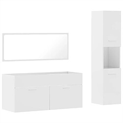 vidaXL Ensemble de meubles de salle de bain 3 pcs blanc brillant