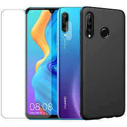 Protection intégrale Verre Trempé pour Huawei P30 Lite + Verre Trempé Caméra Arrière + Coque souple silicone Noire - Visiodirect -