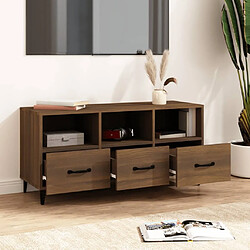 Avis Maison Chic Meuble TV scandinave - Banc TV pour salon Chêne marron 102x35x50 cm Bois d'ingénierie -MN88964