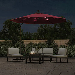 Avis Maison Chic Parasol Jardin | Parasol déporté à LED et mat en acier Rouge bordeaux - GKD30780