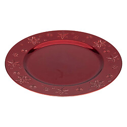 Atmosphera, Createur D'Interieur Lot de 12 dessous d'assiette Flocon Diam 33 cm - Rouge