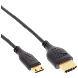 NEDIS Câble HDMI haute vitesse InLine® avec Ethernet de type A à C mâle super fin, noir / or, 1,5 m