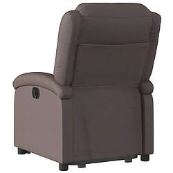 Acheter vidaXL Fauteuil inclinable électrique marron foncé cuir véritable