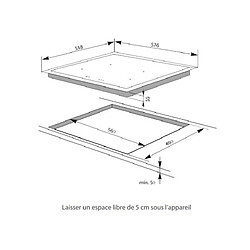 Table de cuisson à induction 60cm 3 feux 6200w noir - ai3531 - AMICA