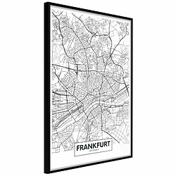 Paris Prix Affiche Murale Encadrée City map Frankfurt 20 x 30 cm Noir