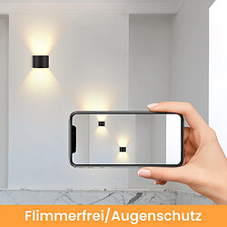 Acheter NETTLIFE Applique murale d'extérieur à LED à l'intérieur : appliques murales d'extérieur noires de haut en bas, lampe d'extérieur murale 5 W IP65, éclairage mural étanche réglable 3000 K blanc chaud lumière extérieure