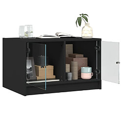 Acheter vidaXL Table basse avec portes en verre noir 68x50x42 cm