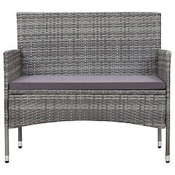 Avis Maison Chic Salon de jardin 4 pcs + coussins - Mobilier/Meubles de jardin - Table et chaises d'extérieur Résine tressée Gris -MN54816