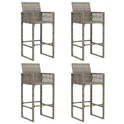 Avis vidaXL Ensemble de bar de jardin 5 pcs sans coussins gris poly rotin